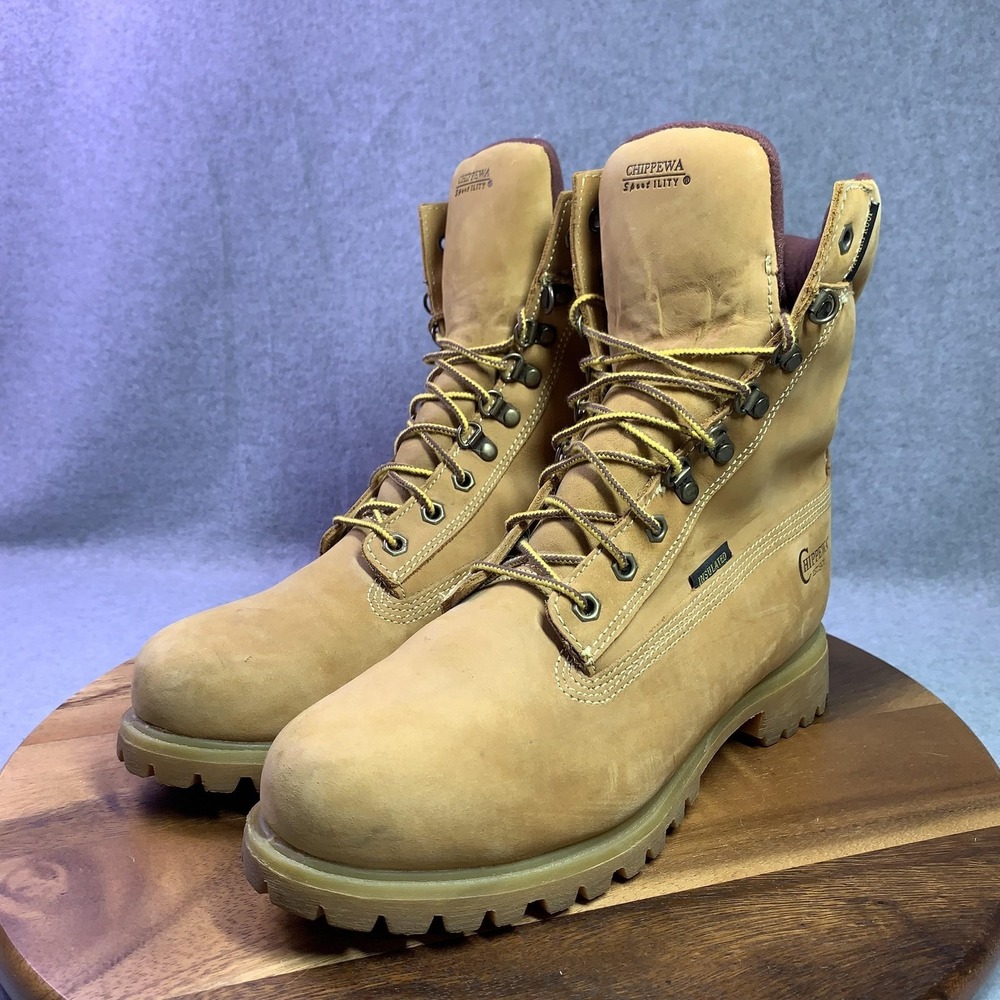 Chippewa Sportility Boots Mens Size 11.5 XW Brown Waterproof Insulated Vibram